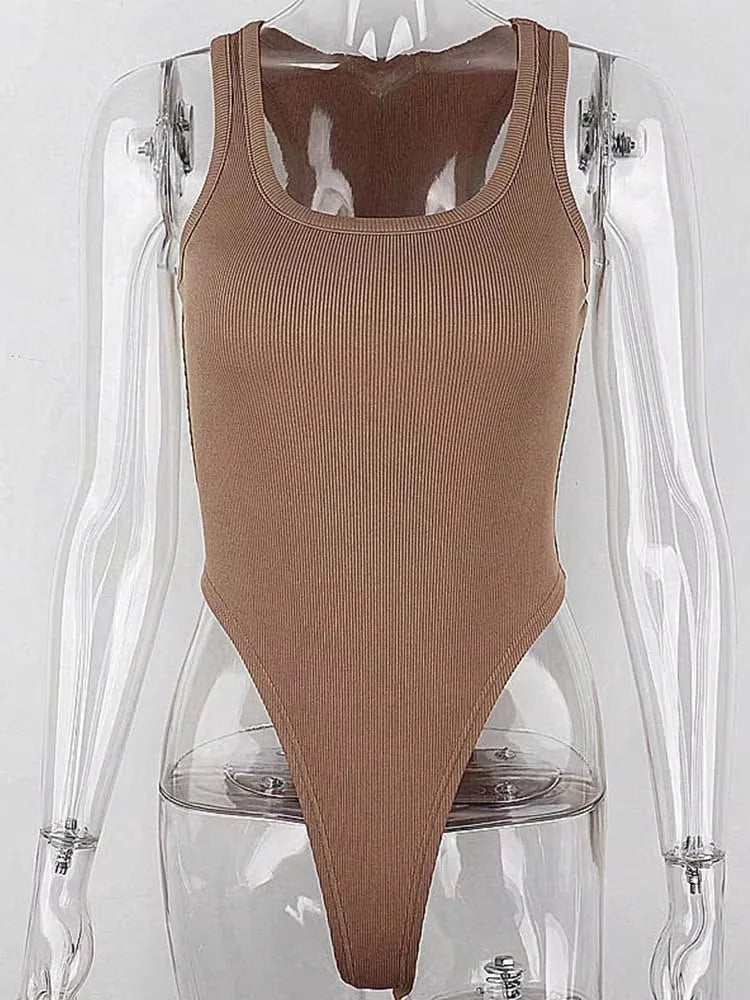 Wzijing Sleeveless Knit Bodysuit Hot Summer Sexy Bodycon Off Shoulder Halter Tops Casual Street Bodice For Women ClubWear