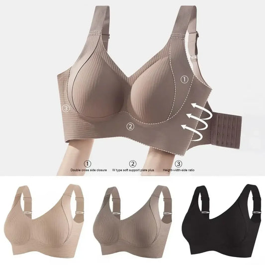 Wire-free Bra Wireless Push-up Bra with Natural Lift High Stretchability for All-day Support Full Coverage Yoga Underwear Vest