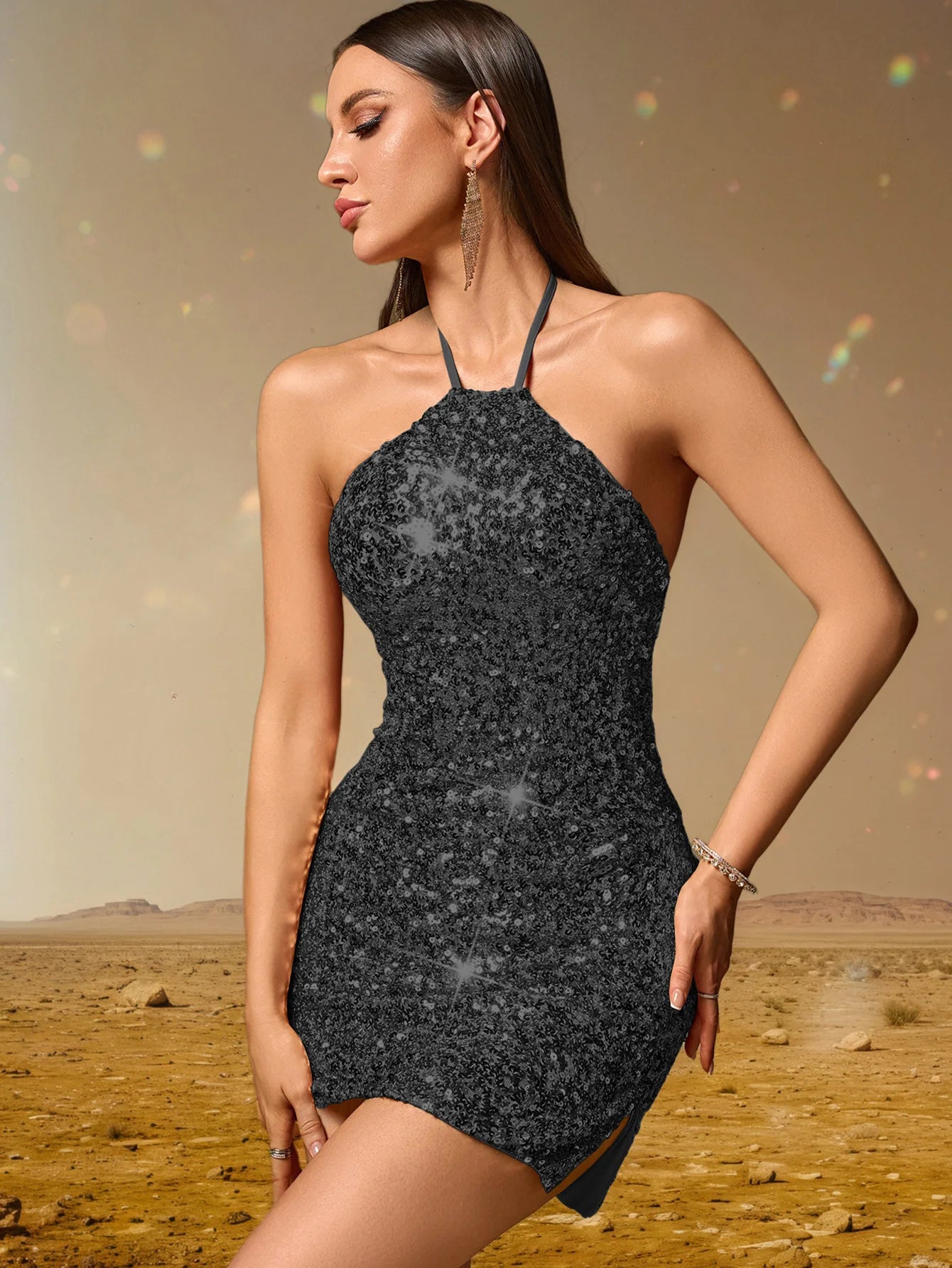 Womens dresses Sexy Elegant party summer dresses 2025 woman clothes Backless Sequins Evening Dress Birthday Prom Dresses XSY228