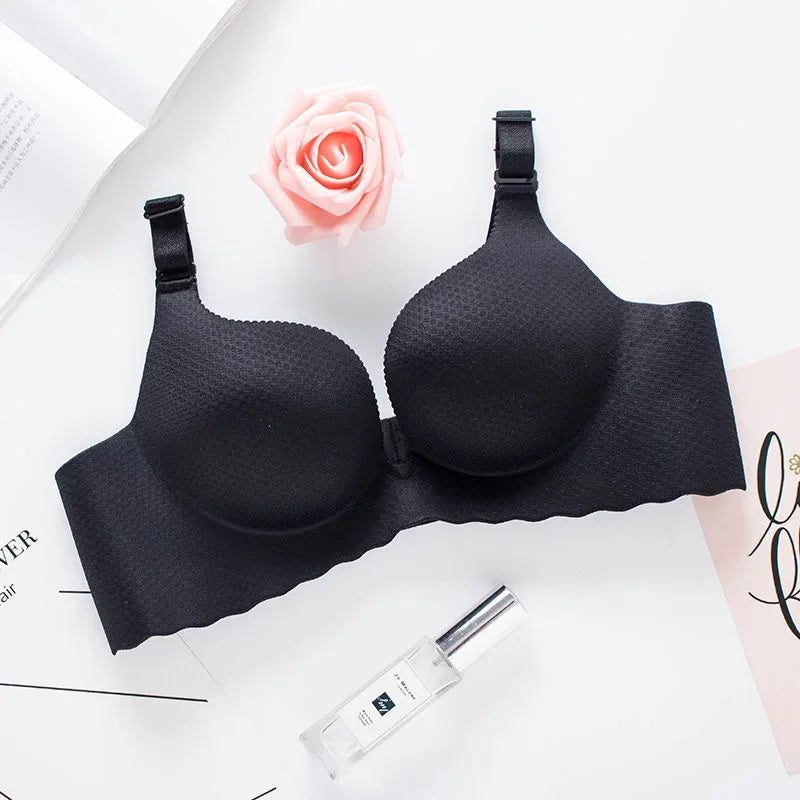 2025 Extreme Push-Up Bra 8cm Pads for Small Bust Wireless Double Cup Lift & Natural Shape Adjustable Plunge Deep V Bras