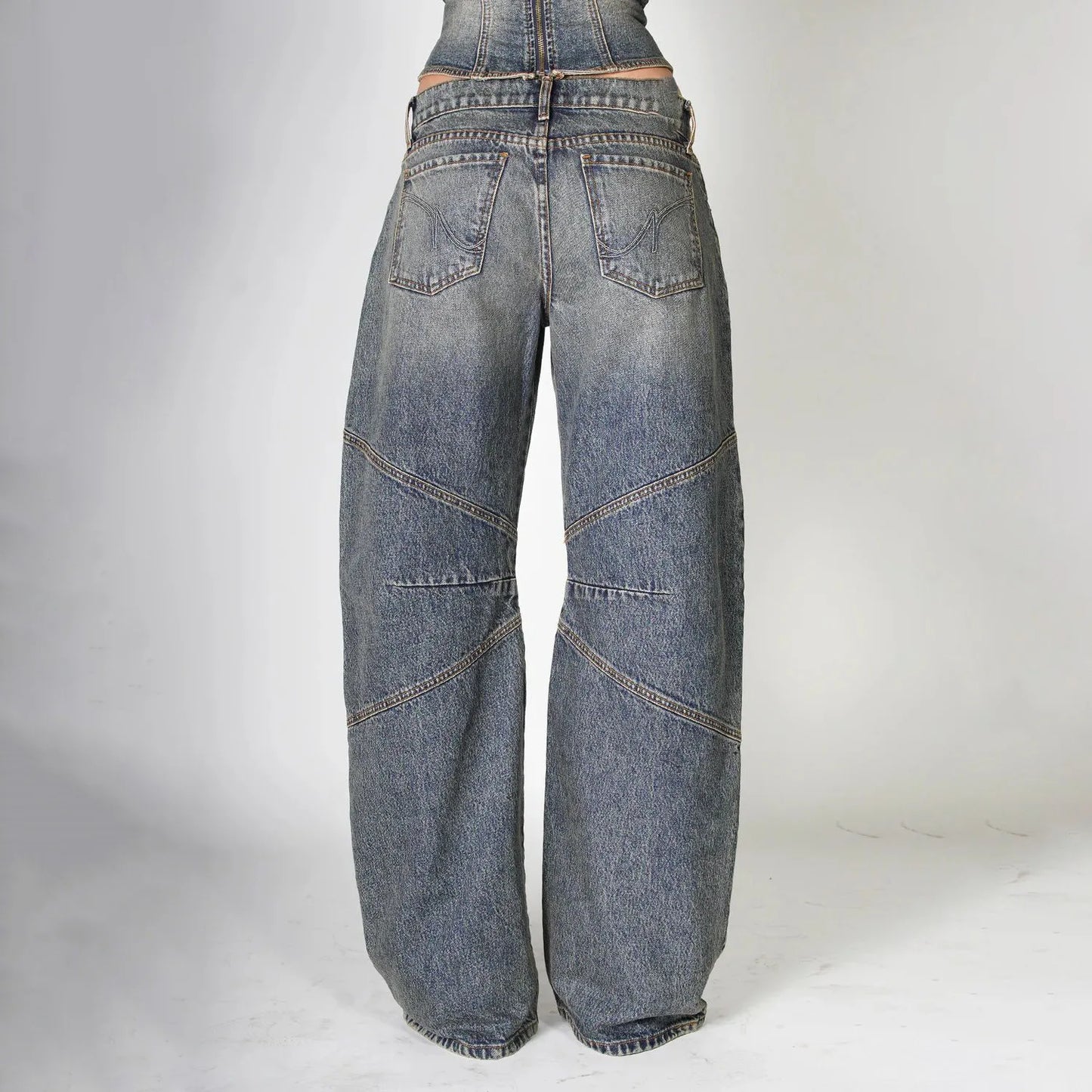 Vintage American-style Straight Jeans Women High Waist Casual Loose Denim Pants Female Comfortable Commuter Wide Leg Trousers