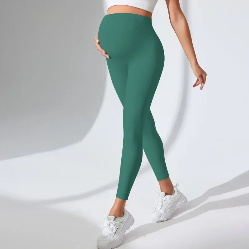 New Seamless Knited Yoga Pants High Waist Pregnancy Leggings Maternity Clothes for Pregnant Women Belly Support Body Long Pants