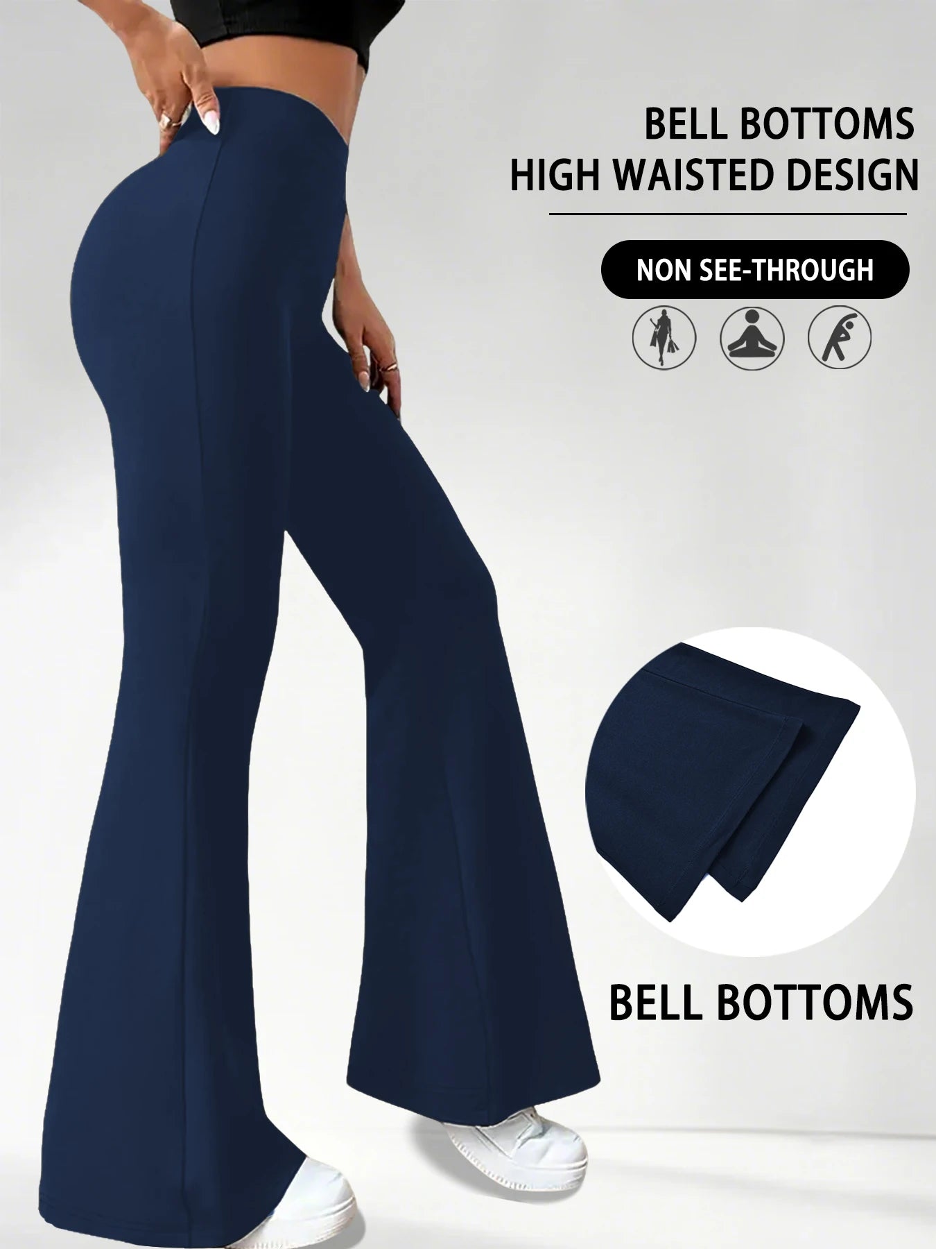 Women's Super Soft Flare Pants High Waisted Tummy Control Workout Yoga Leggings Bell Bottoms