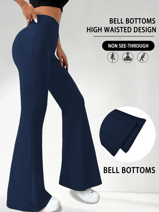 Women's Super Soft Flare Pants High Waisted Tummy Control Workout Yoga Leggings Bell Bottoms