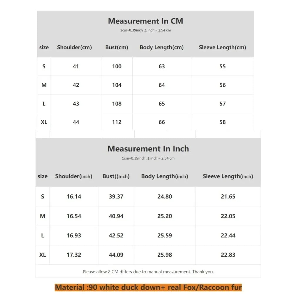 Reality Fur Coat Winter Clothing Puffer Jacket Women Real Fox Fur Hooded Warm 90% White Duck Down Coat Female Parkas Waterproof