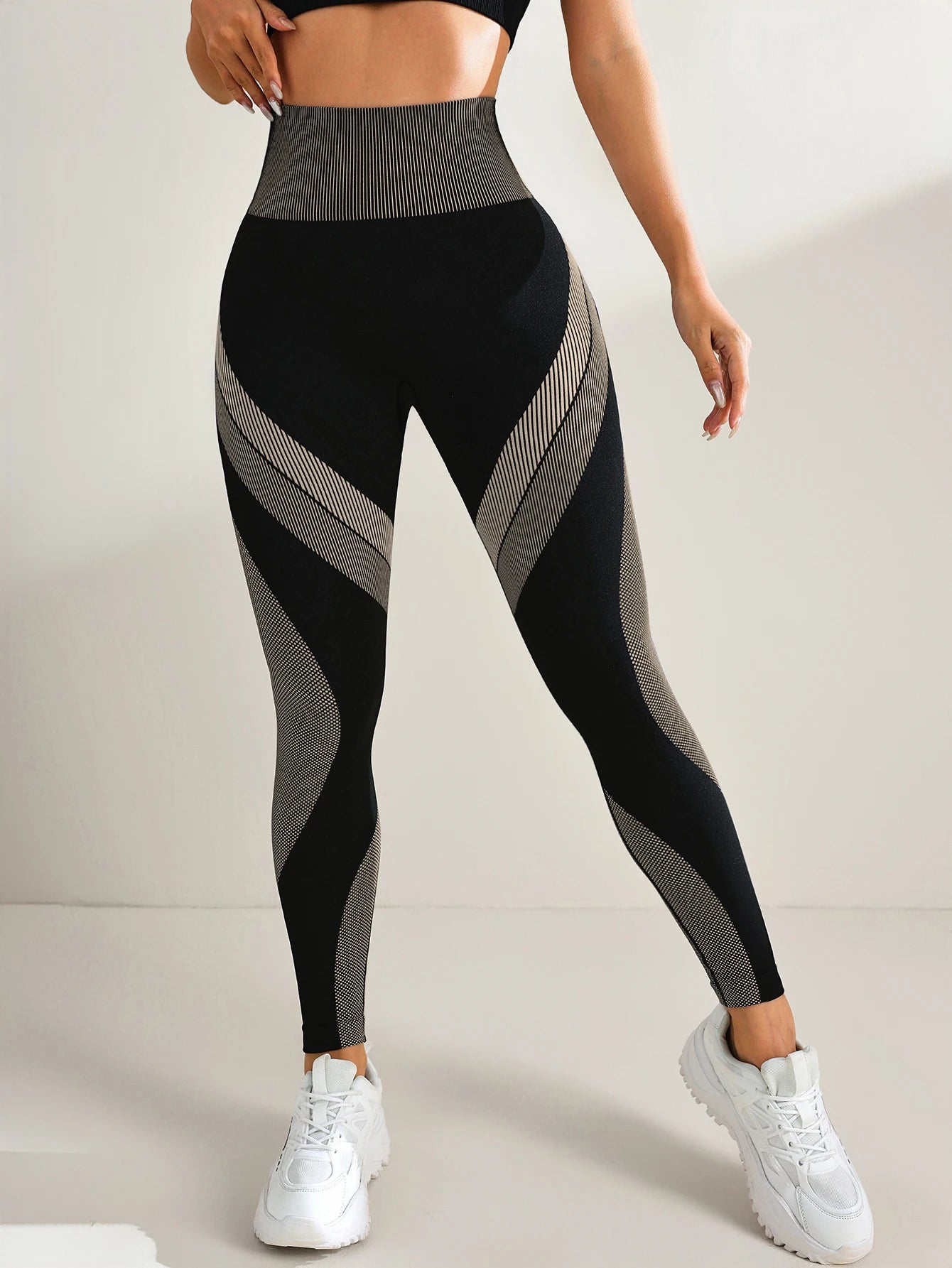 Women's Seamless Yoga Leggings Color Block High Waisted Soft&Stretchy Breathable Scrunch Butt Lifting Gym Sports Workout Pants